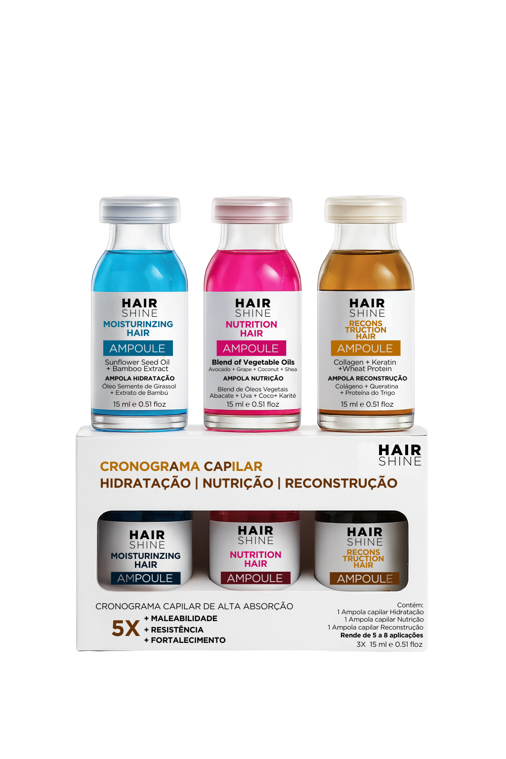 Hair Schedule Hydration | Nutrition | Reconstruction – 15ml (Pack of 3)