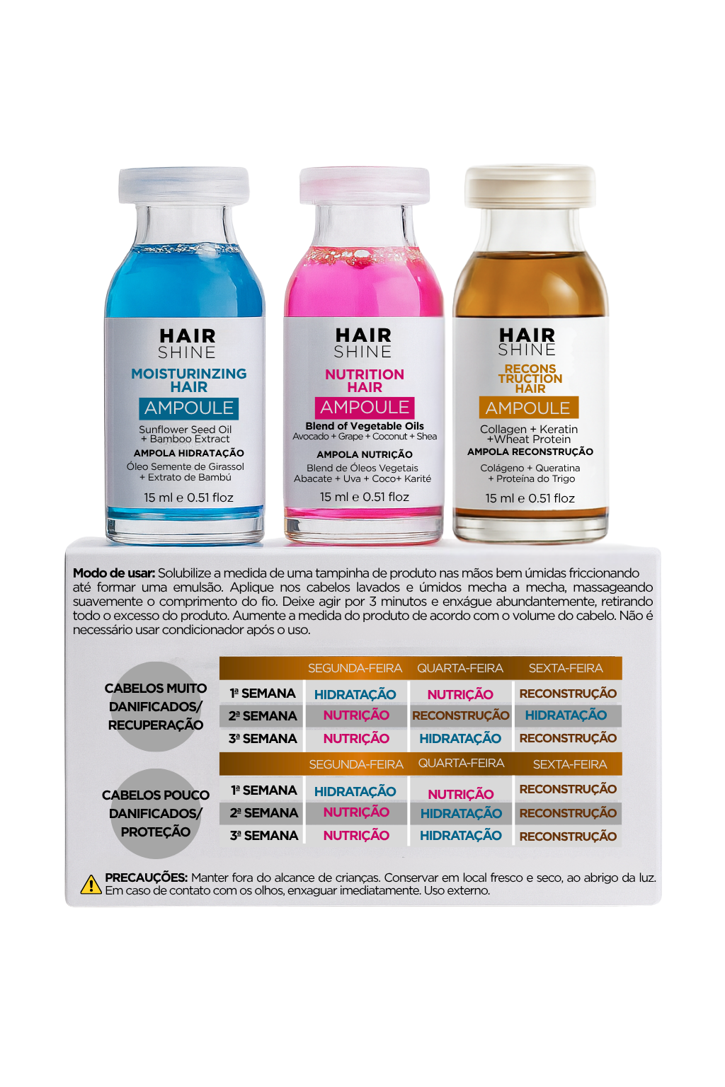 Hair Schedule Hydration | Nutrition | Reconstruction – 15ml (Pack of 3)