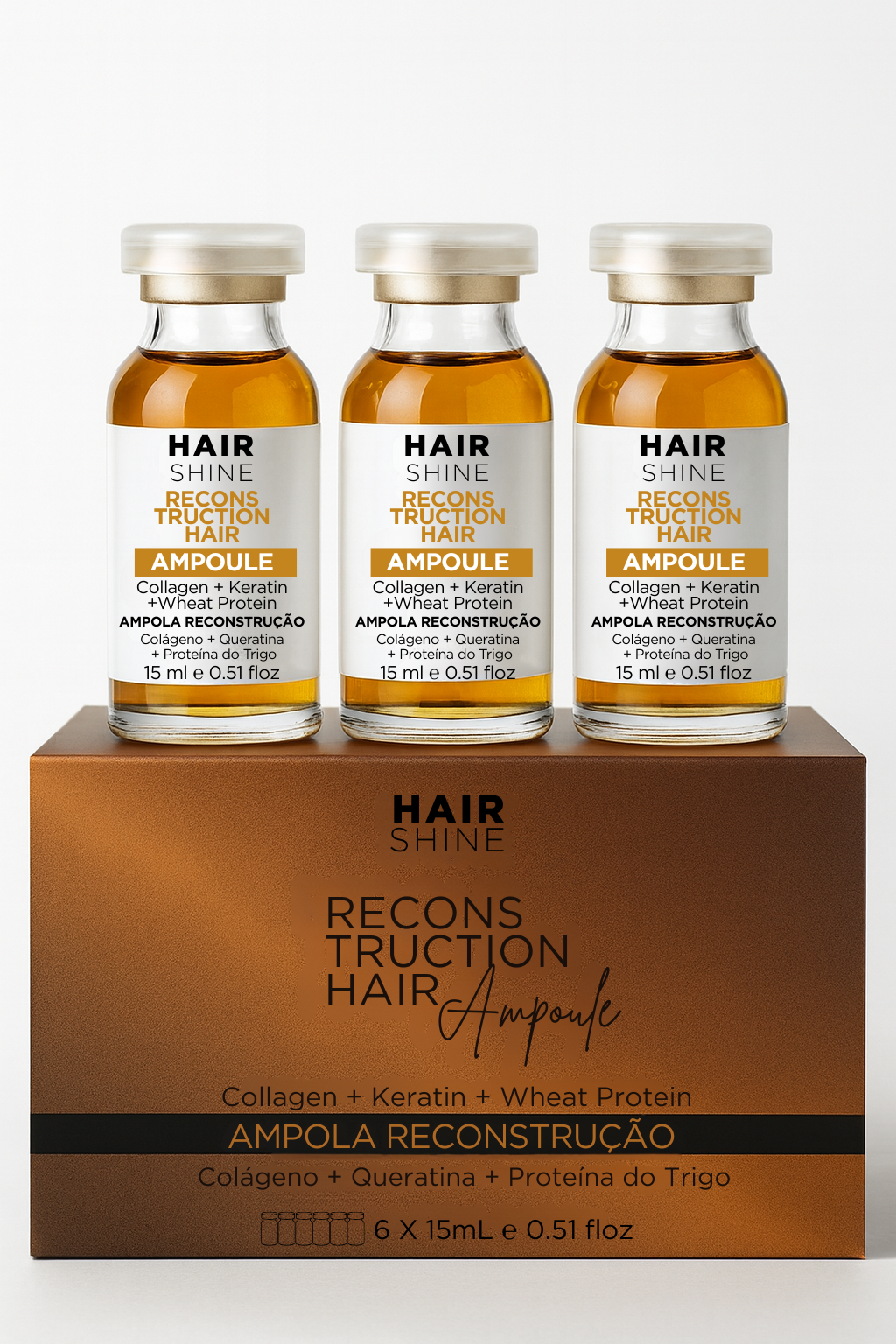 Hair Shine Reconstruction Ampoule Kit – 15ml (Pack of 6)