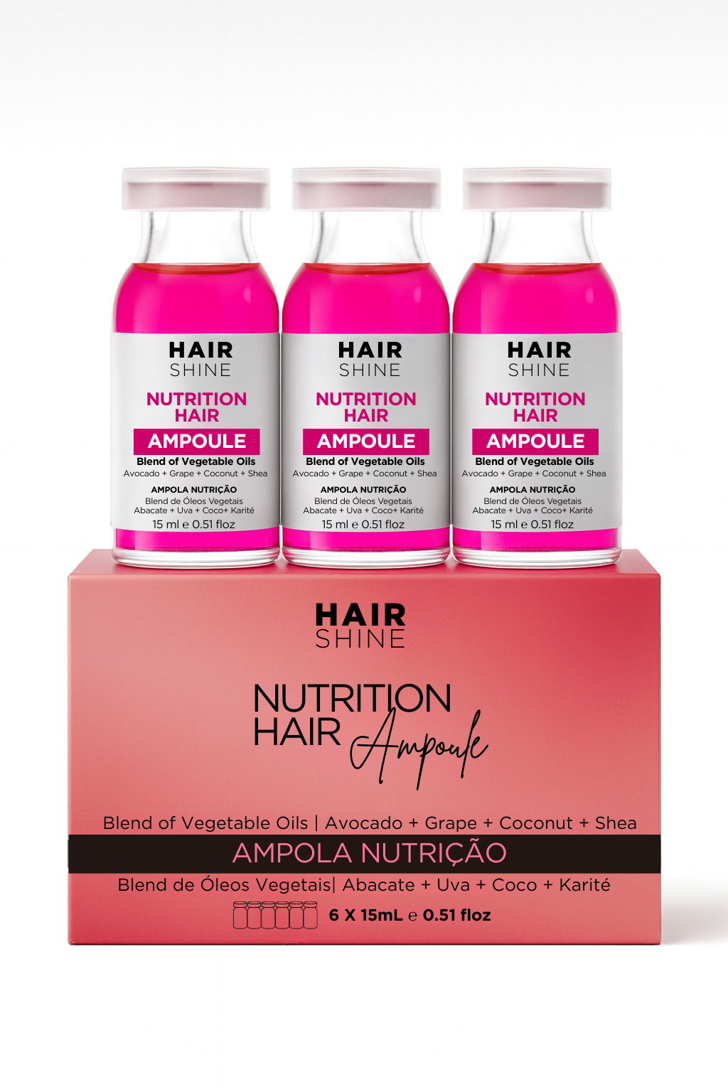 Hair Shine Nutrition Ampoule Kit – 15ml (Pack of 6)